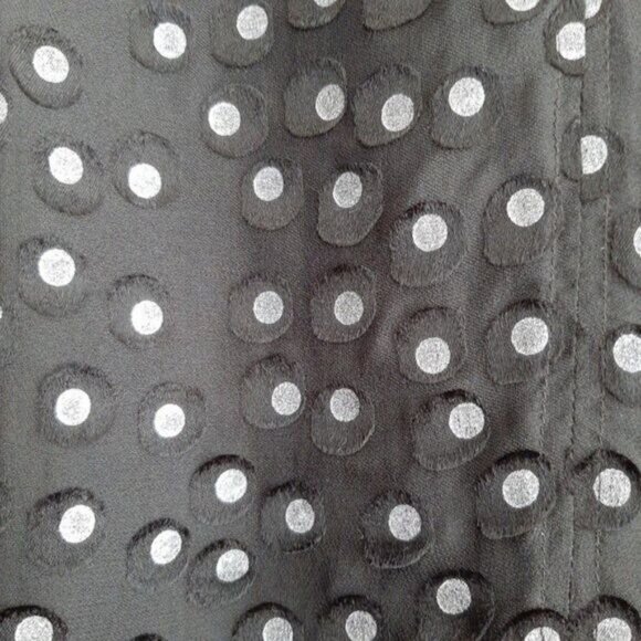 AX ARMANI EXCHANGE / Polka-Dot Sleeveless Dress Textural Dot & Rufle Design Sz S - Picture 5 of 9